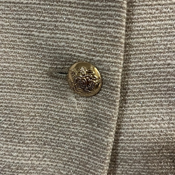 Forever 21 Glitter Sparkle White Cream Blazer Jacket XS - Picture 3 of 12